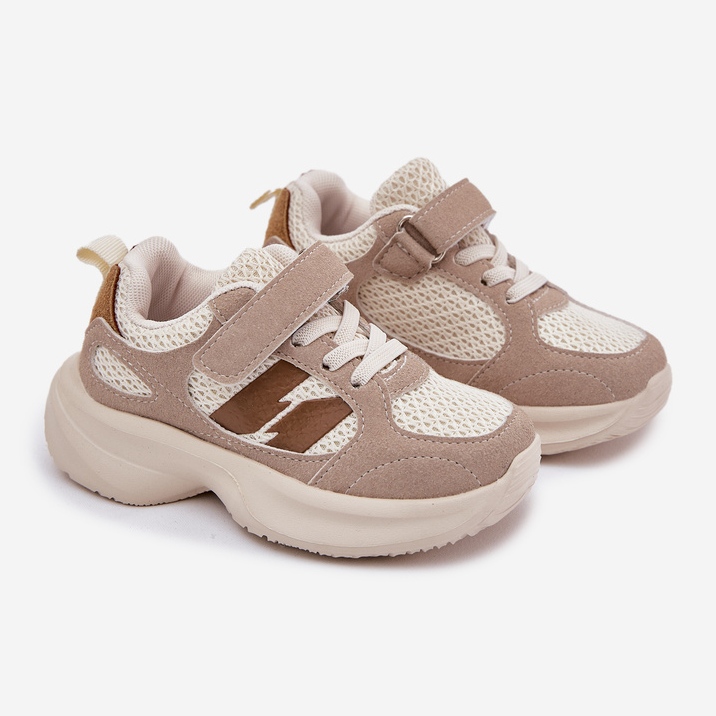 Sneakers sneakers sportssko med beige 1
