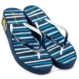 Mckeylor Stribede kile-flip-flops blå 1