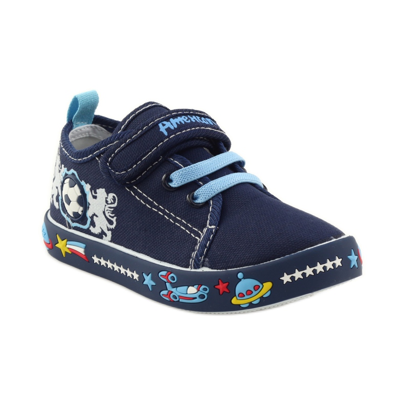 American Club Amerikanske sneakers sneakers læder indersål marineblå blå hvid 1