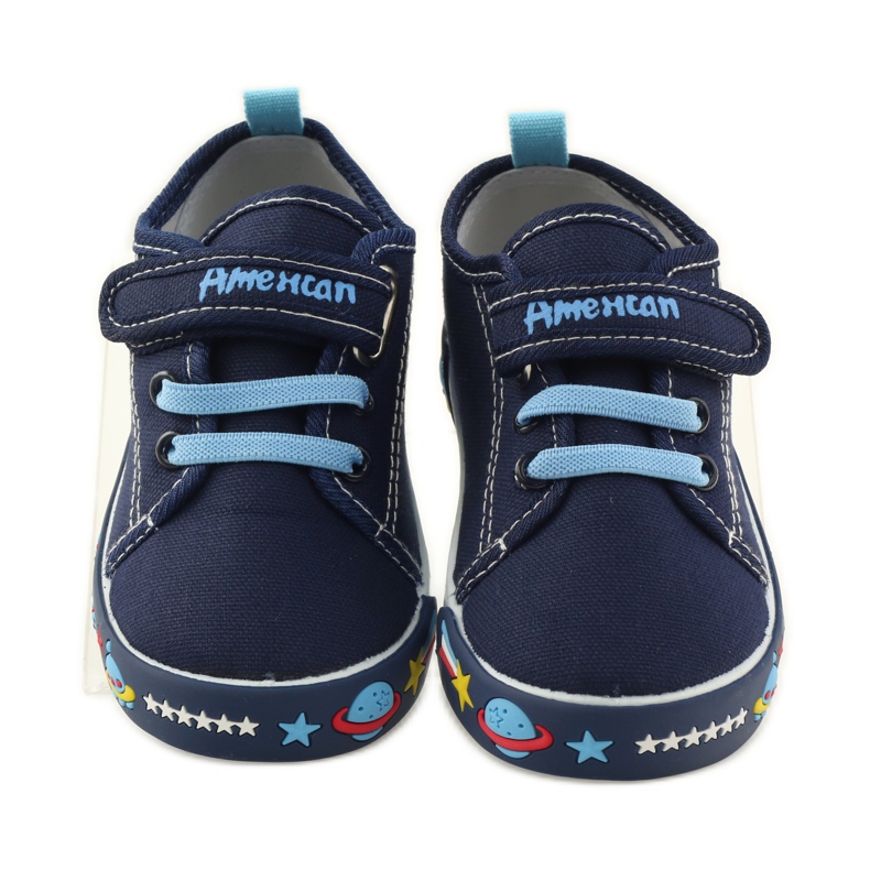 American Club Amerikanske sneakers sneakers læder indersål marineblå blå hvid 4