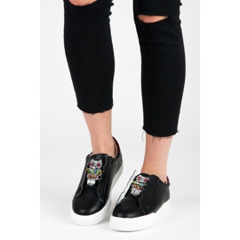 Vices Slip-on sneakers med ugler sort 1