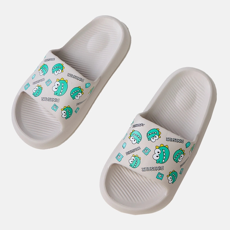 Grå børns flip flops med tryk 1
