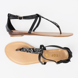 Flad sort -stil sorte sandaler 3