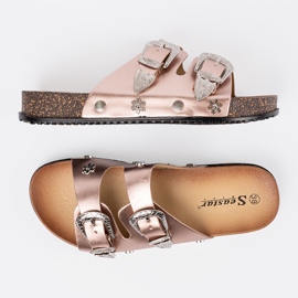 Seastar Kvinders lyserøde guldfarve flip flops 3