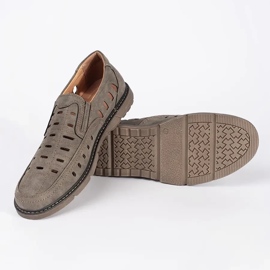 Gennembrudte slip-on mokkasiner til mænd brun 5