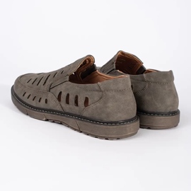 Gennembrudte slip-on mokkasiner til mænd brun 1