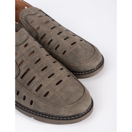 Gennembrudte slip-on mokkasiner til mænd brun 2
