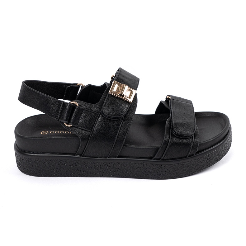Goodin Sorte elegante sandaler på platformen 2