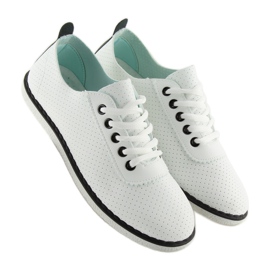 Hvide damesneakers L-6 Sort 5