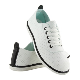 Hvide damesneakers L-6 Sort 1