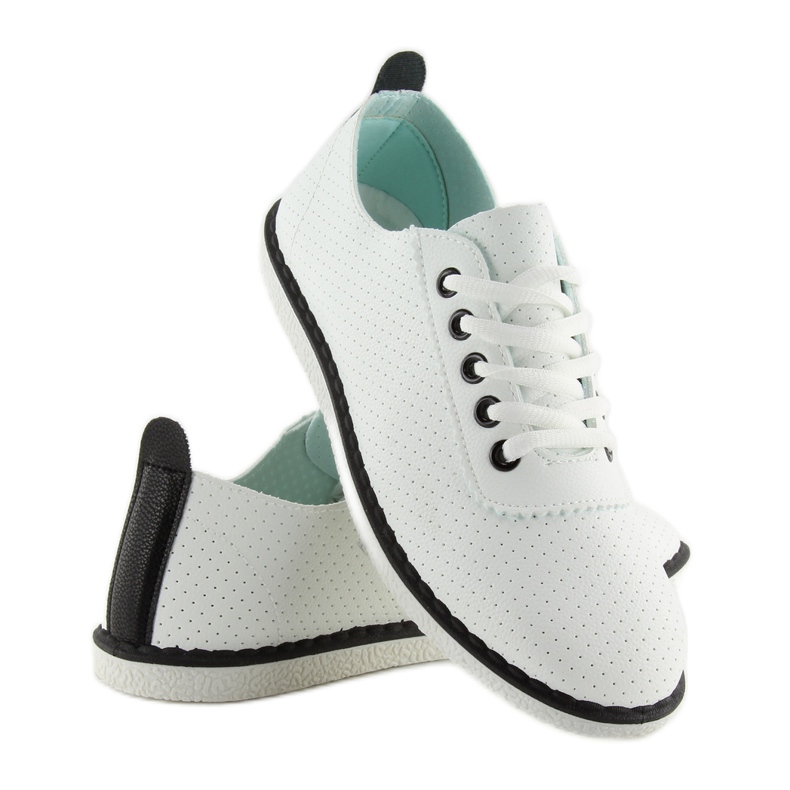 Hvide damesneakers L-6 Sort 1