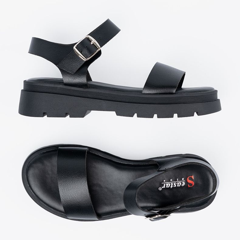 Seastar Kvinders sorte sandaler på platformen 1