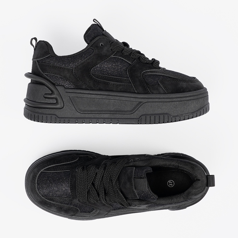 Kvinders sneakers med sort blonder 2