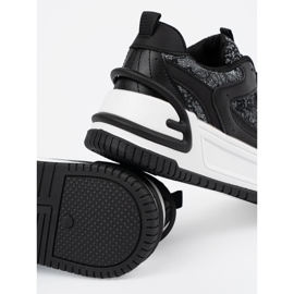 Kvinders sneakers med sort / hvid blonder 1