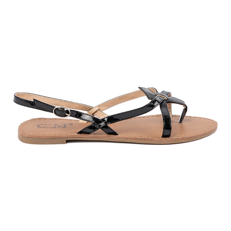 Sorte flade sandaler 2