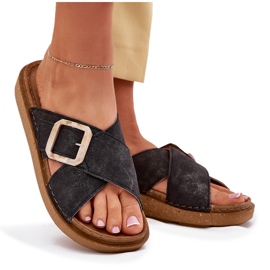 Kvinders flip flops med inblu ED000025 sort spænde 8