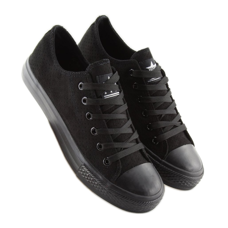Sneakers i sort ruskind til kvinder G-94 sort 1