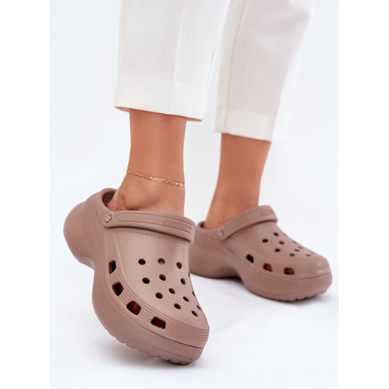 Big Star Kvinders skum flip flops på den massive sål store stjerne RR274A121 mørk beige 2