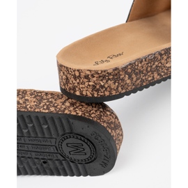 Shelvt Sort profilerede kvinders flip flops med spænder 1