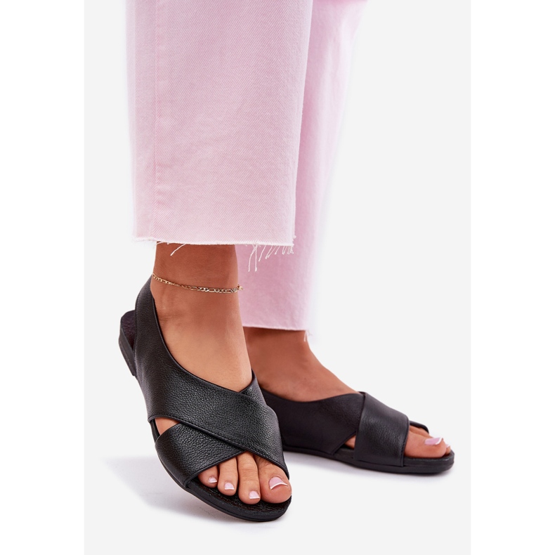 Zazoo 40407 kvinders sorte læder sandaler 1