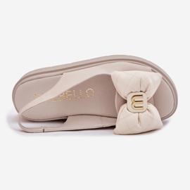 Kvinders lædersandaler på platformen med Chebello 4641 Beige 1