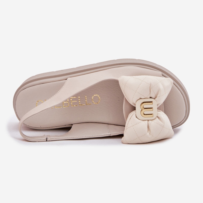 Kvinders lædersandaler på platformen med Chebello 4641 Beige 1