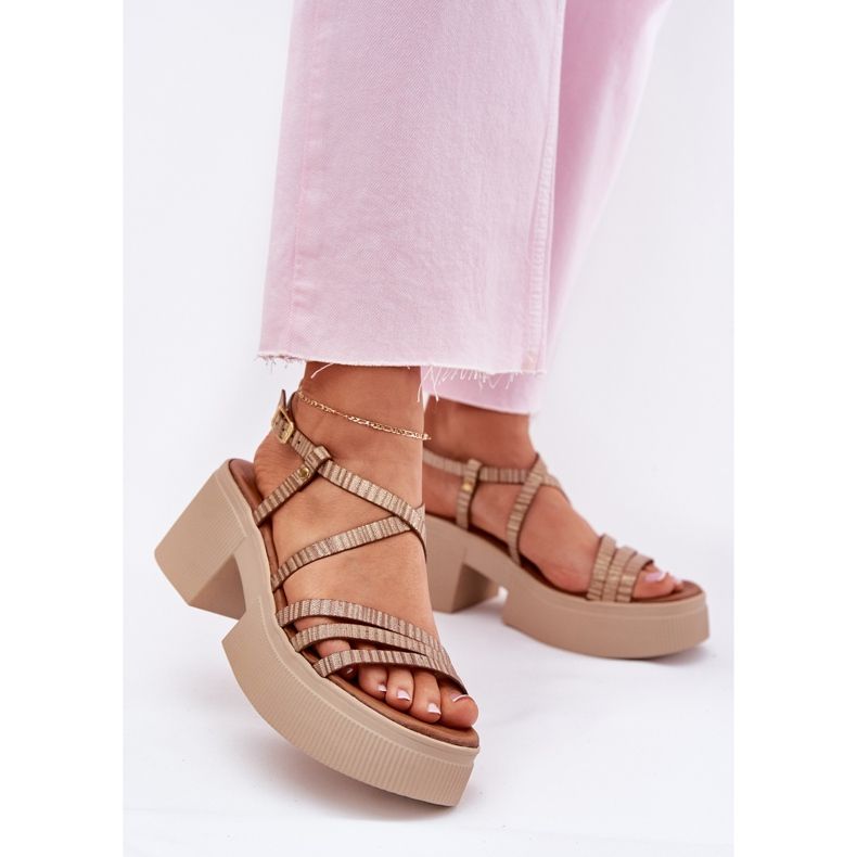 Women's Leather Sandals Maciejka 06990-25 PLN gylden 2