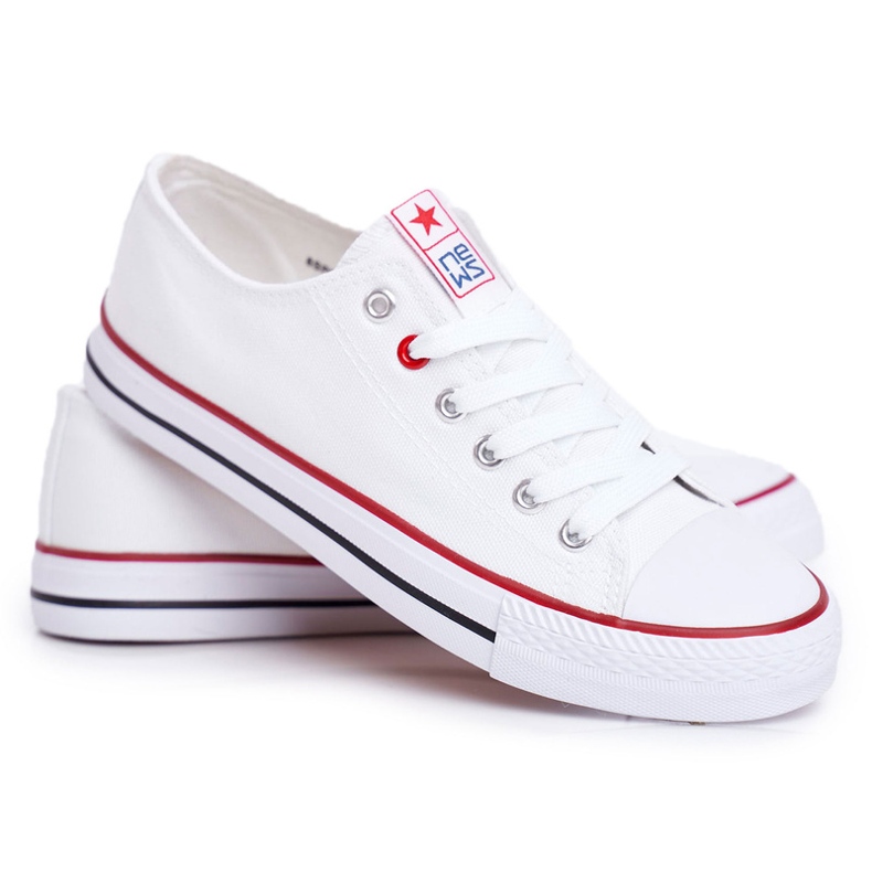 News Sneakers i stof til kvinder, hvide 5