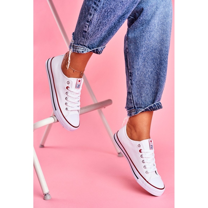 News Sneakers i stof til kvinder, hvide 2