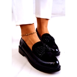 S.Barski Kvinders lakerede lafefer moccasins sort 5