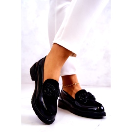 S.Barski Kvinders lakerede lafefer moccasins sort 1
