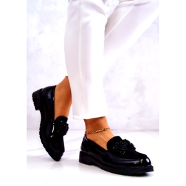 S.Barski Kvinders lakerede lafefer moccasins sort 2