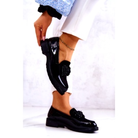 S.Barski Kvinders lakerede lafefer moccasins sort 3