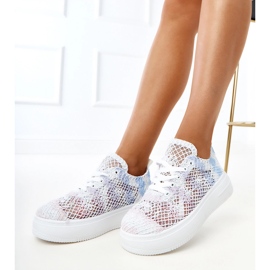 Multicolored Openwork sneakers på platformen hvid 1