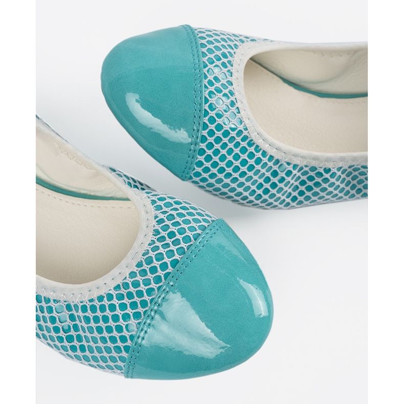 Blå ballerinaer med en hvid sil 2