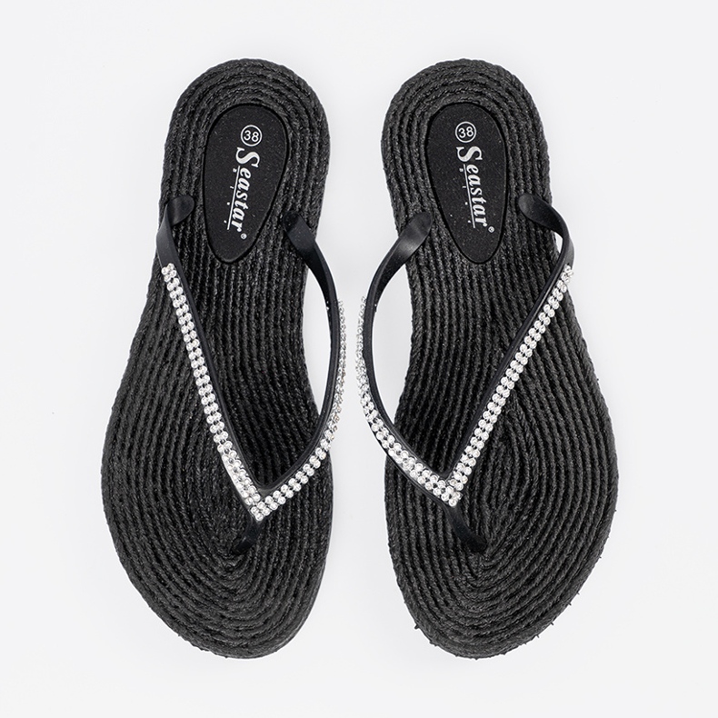 Seastar Sort flip -flops med zirkoner 1