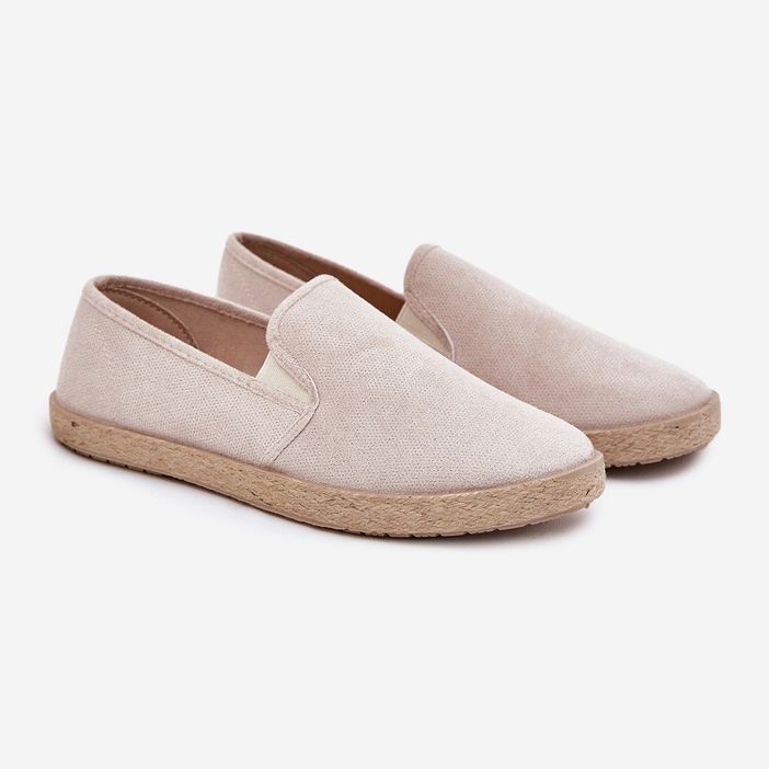 Espadrilles mænds sneakers med Eco Suede Beige 1