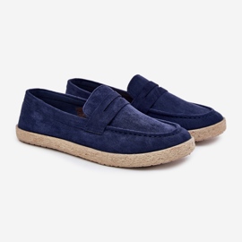 Mænds loafers med flettet marineblå blå 1
