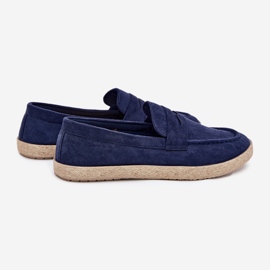 Mænds loafers med flettet marineblå blå 2
