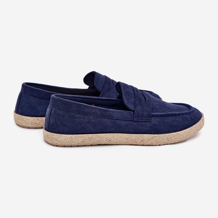 Mænds loafers med flettet marineblå blå 2