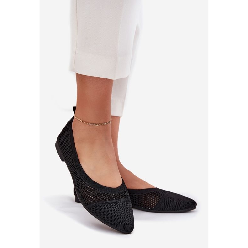 Kvinders mesh ballerinas sort 1
