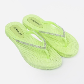 Seastar Grøn flip -flops med zirkoner 1