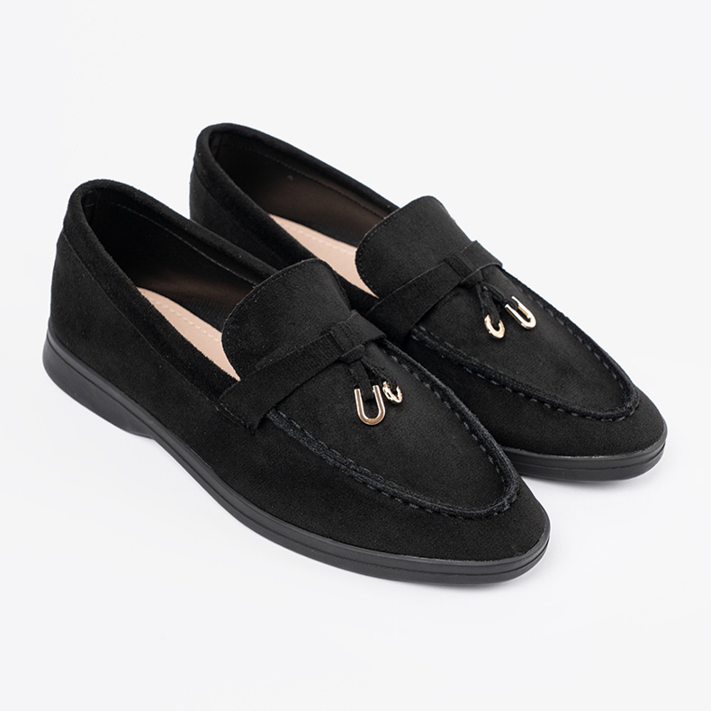 Moccasiner i sort ruskind til kvinder 1