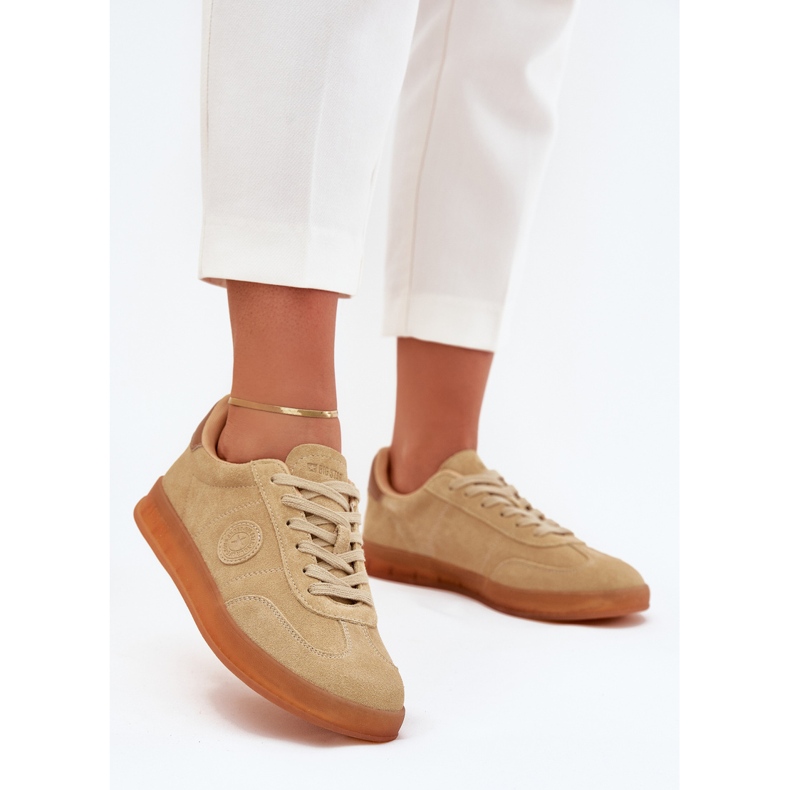 Kvinders ruskind sneakers Big Star RR274849 Hi-Polish Beige System 2