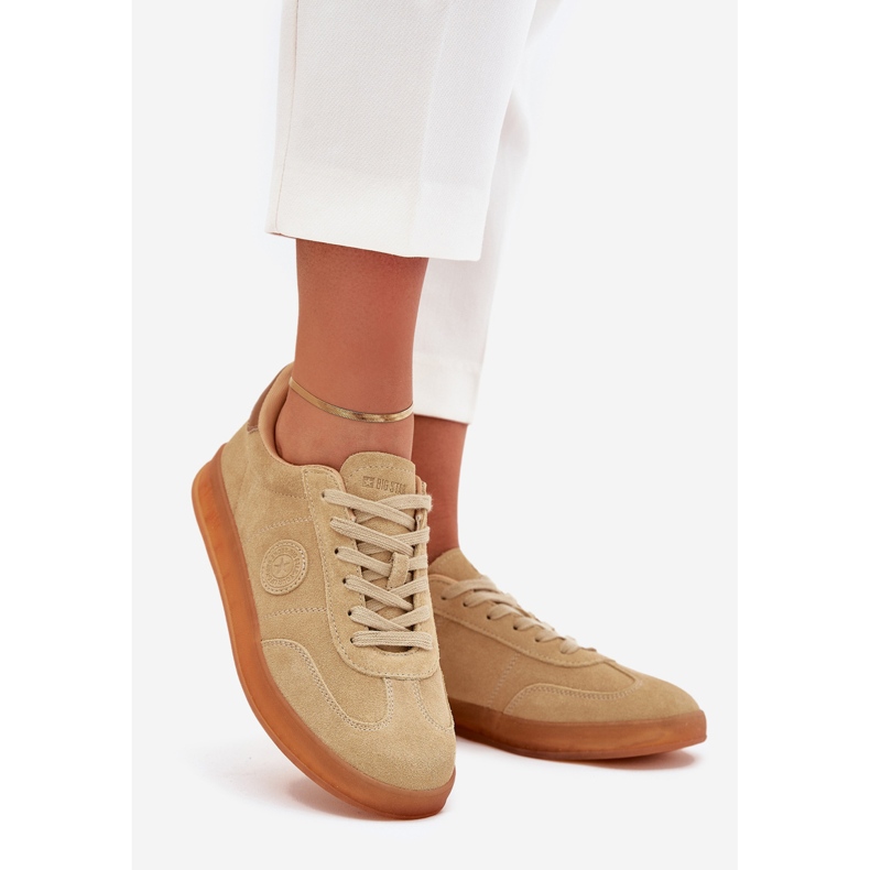 Kvinders ruskind sneakers Big Star RR274849 Hi-Polish Beige System 1