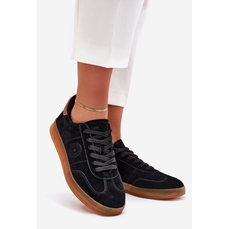 Women's Suede Sneakers Big Star RR274851 Hi-Polish System Black sort 1