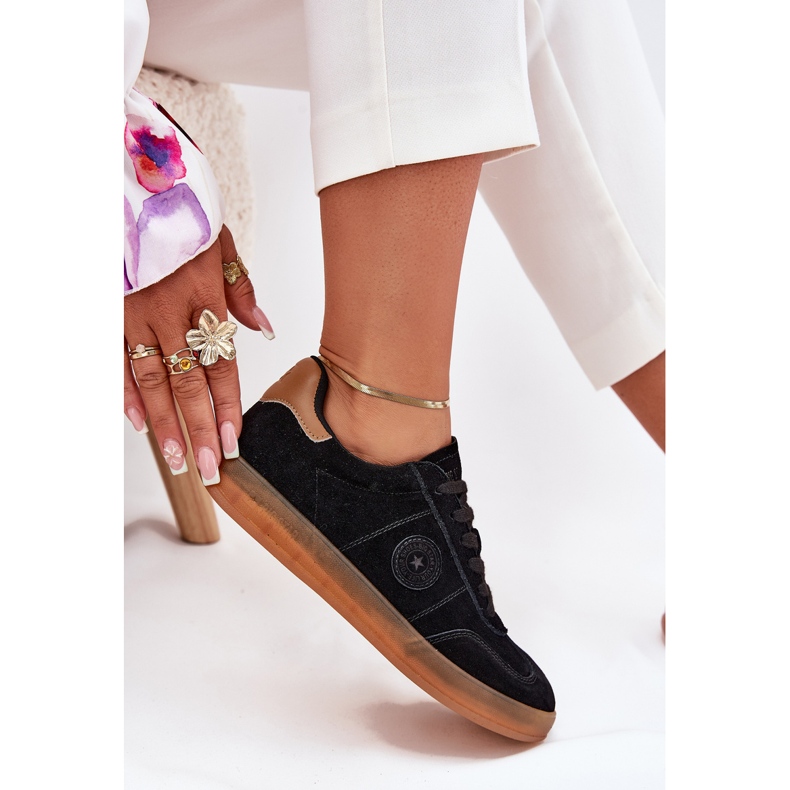 Women's Suede Sneakers Big Star RR274851 Hi-Polish System Black sort 2
