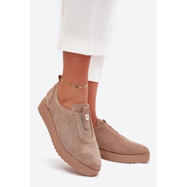 EVento Kvinders sko på platform med Eco Suede Dark Beige Aviara 1