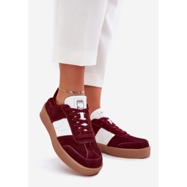 Women's Suede Sneakers Big Star af Daniel Lopez SS2D4023 Bourgogne rød 1