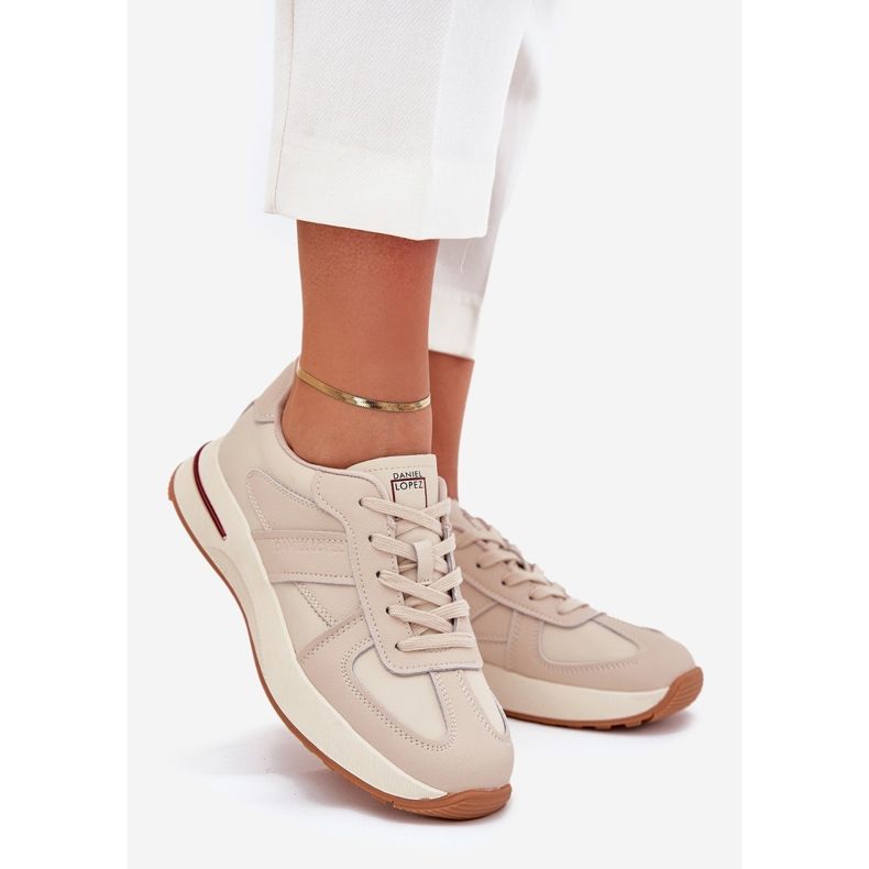 Women's Leather Sports Shoes Sneakers Big Star af Daniel Lopez SS2D4043 Beige 1